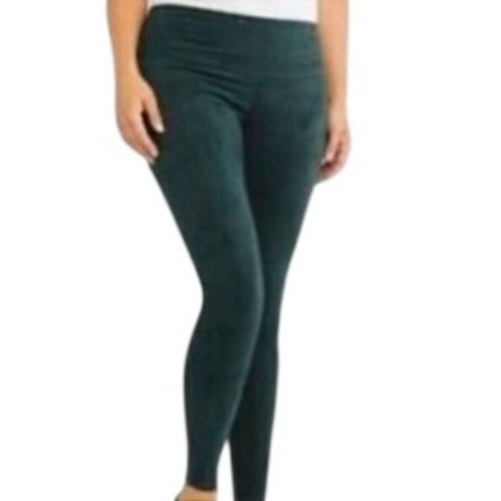 NWT RUBY RIBBON SPRUCE GREEN SUEDETTE TUMMY SLIMMING HIGH WAIST LEGGINGS - XS